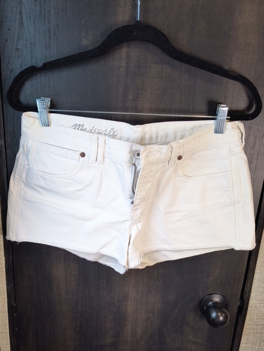 Madewell White Denim Cutoff Shorts, 28" Waist, EUC